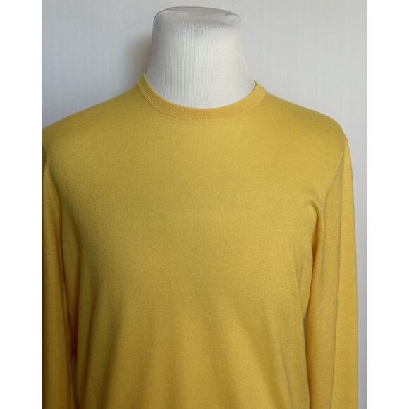 Ralph Lauren Purple Label Men's Cashmere Yellow Sweater Large Italy NWOT - Picture 2 of 6